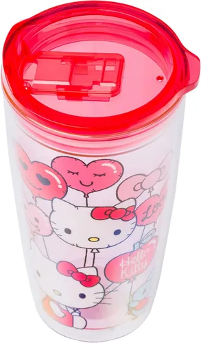 Miniatura 4 de Silver Buffalo Sanrio Hello Kitty - Vaso de viaje de doble pared con diseño de corazón para el día de San Valentín, con tapa de cierre deslizante