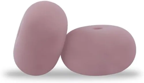 Miniatura 10 de Decoendiy 100 cuentas sueltas de ábaco de silicona de 0.59 pulgadas, cuentas gruesas planas y redondas, cuentas espaciadoras de silicona, cuentas