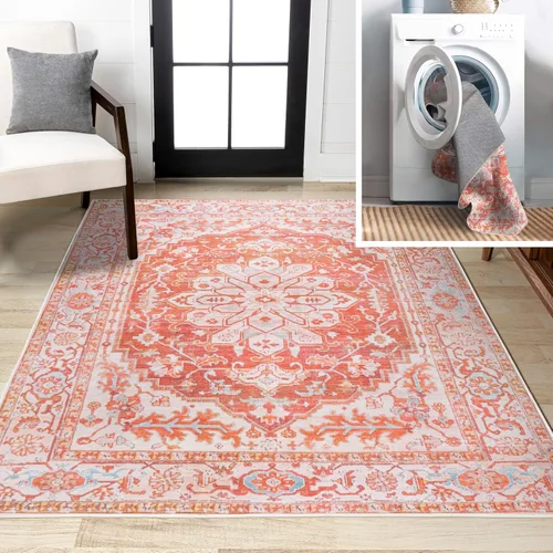 Miniatura 7 de JONATHAN Y Alfombra lavable a máquina de 2 x 8 pies, medallón adornado ASA para sala de estar, dormitorio, cocina, oficina, fácil limpieza, alto