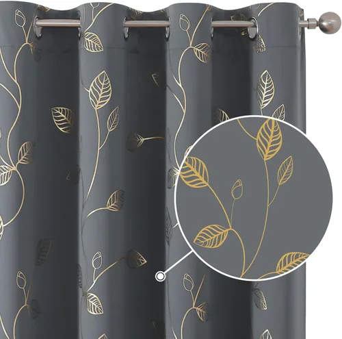 Miniatura 38 de BUHUA - Cortinas opacas blancas, cortinas plateadas, juego de 2 paneles de cortinas con ojales para dormitorio, elegante tratamiento de ventana