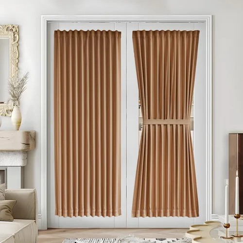 Miniatura 36 de Vatge - Cortinas autoadhesivas para puerta francesa, tratamiento de ventana con filtro de luz sin varillas ni perforaciones para puertas de cristal