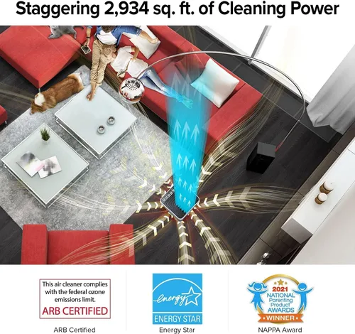 Miniatura 9 de Nuwave OxyPure - Purificadores de aire ultra limpios para habitaciones extra grandes, oficina, sistema de filtración de 5 etapas con 4 filtros HEPA
