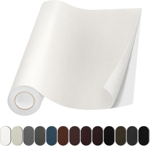 Miniatura 8 de Parche de reparación de cuero, autoadhesivo de 17 x 79 pulgadas, cinta de parche de vinilo grande para sofás, muebles, asientos de automóvil, Negro