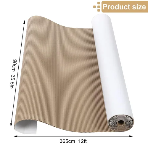 Miniatura 2 de Eaasty Paquete de 2 rollos de cartón corrugado de 12 pies x 35 pulgadas, hojas de papel de cartón corrugado de una sola cara blanca