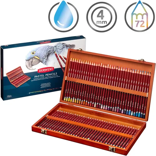 Miniatura 3 de Derwent Lápices pastel, caja de madera, colores surtidos, 72 lápices por caja (2300343)