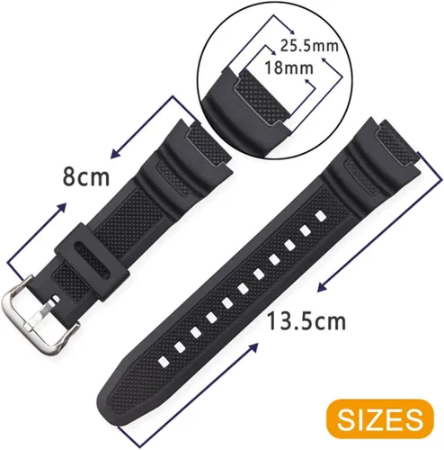 Miniatura 6 de Lijinlan Correa de reloj de repuesto de resina para hombre Casio AE-1000W AE-1200 AE-1300 AEQ-110W AQ-S800W MRW-200H SGW-300H SGW-400H W-216H W-218H