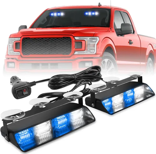 Miniatura 20 de HLauto 2002L Luces estroboscópicas de emergencia para salpicadero: luces de seguridad ámbar, luces de advertencia intermitentes para parabrisas