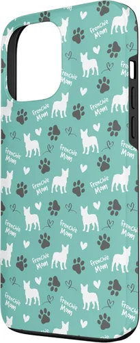 Miniatura 2 de Funda para iPhone 13 Pro Max Frenchie Mom Bulldog Francés Mamá Azul Mujeres