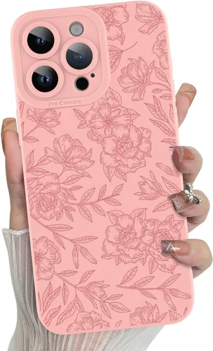 Miniatura 42 de MZELQ para iPhone 12 Pro Max, Funda de silicona con patrón floral de flores y girasoles, rosa, lindo, protección de cámara, funda suave y delgada