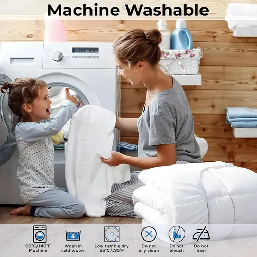 Miniatura 8 de Cubrecolchón refrescante extra grueso – Protector de colchón que reduce el dolor, protector acolchado suave, alternativa de relleno excesivo, parte