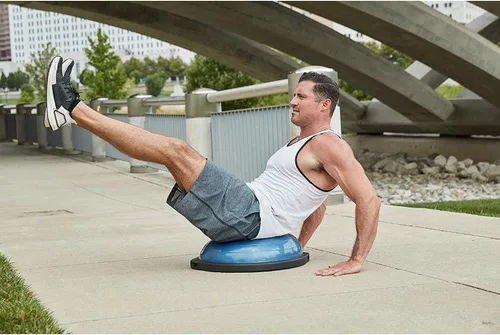 Miniatura 5 de BOSU Entrenador de equilibrio deportivo, tamaño de viaje permite fácil transporte y almacenamiento, 50 cm, Rosa/ neón