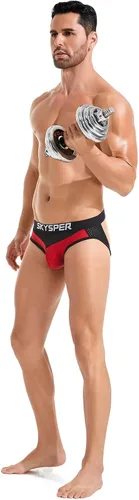 Miniatura 41 de SKYSPER Jock Strap Athletic Supporter para hombres Sexy Jockstrap Ropa interior masculina