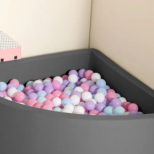 Miniatura 7 de TRENDBOX Bola Pit Memory Foam Pit Soft Pool Fan-Shape Soft Equipment para niños pequeños - Gris oscuro (bolas no incluidas)