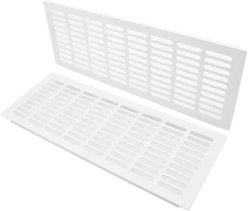 Miniatura 18 de 2 fundas para ventilación de aire, rejilla de ventilación de aleación de aluminio blanca rectangular, cubierta de rejilla de metal para armario