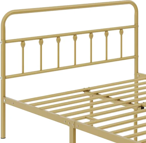 Miniatura 8 de Topeakmart Marco de cama de metal de estilo victoriano de tamaño completo con cabecero/base de colchón/no necesita somier/almacenamiento debajo