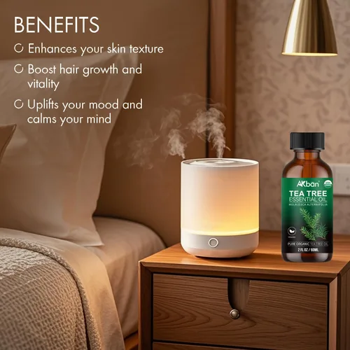 Miniatura 5 de AKBAN Aceite esencial de árbol de té y aceite de árbol de té para el tratamiento del cabello, 100% puro y natural, ideal para cabello, piel, uñas