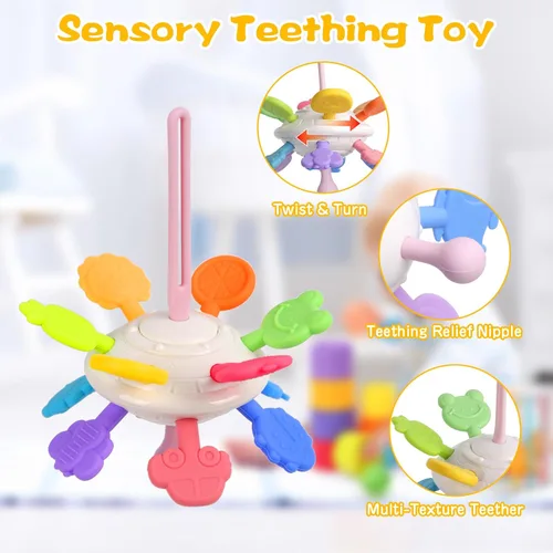 Miniatura 6 de Juguetes Montessori para bebés de 6 a 12 meses, 8 en 1, juguetes de baño sensoriales suaves para bebés, Montessori para niños de 1 año