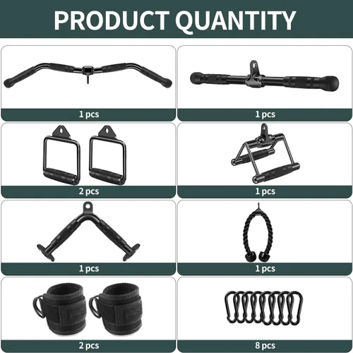 Miniatura 2 de Cable Machine Attachment, Cable Attachments for Gym, Gym Cable Attachments, Cable Machine Attachments Set