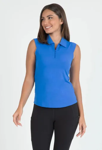 Miniatura 8 de IBKUL Athleisure Wear 84000 Polo de protección solar UPF 50+ Icefil Cooling Tech Solid sin mangas