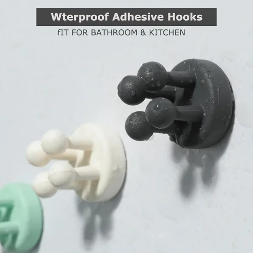Miniatura 5 de 4 soportes de silicona para cepillos de dientes, gancho multifunción, impermeable, autoadhesivo, para cepillo de dientes, soporte para enchufe