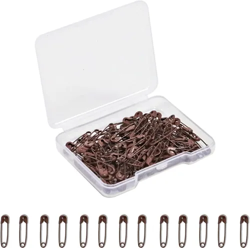 Alfileres de seguridad pequeños, mini pines de seguridad de 0.75 pulgadas para ropa, pasador de seguridad de café, juego de acero niquelado