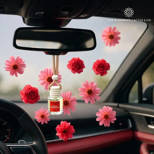 Miniatura 7 de The Blooming Cactus & Co. - Difusor para coche con recarga incluida Fragancia para coche en movimiento Ambientador para coche colgante