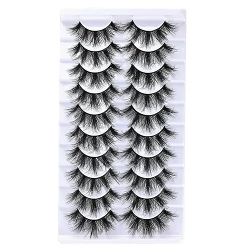 Miniatura 2 de FARRED Pestañas postizas Wispy, pestañas postizas esponjosas 10 pares, pestañas de muñeco de visón, pestañas Wispy, aspecto natural