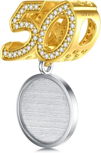 Miniatura 2 de PLATYCO Dije de foto con números 304050 de plata de ley 925 con circonita cúbica, dije de número de foto personalizado para pulseras, collares