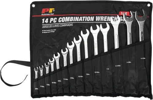 Miniatura 10 de Performance Tool W1084 Juego de llaves combinadas de 22 piezas (tamaño métrico y estándar) con estante organizador