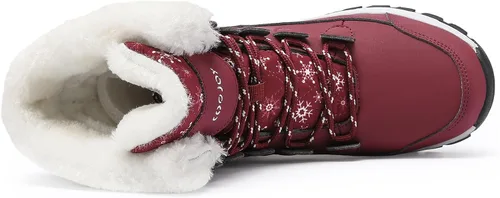 Miniatura 5 de COOJOY - Botas de nieve a media caña, peludas, e impermeables de mujer para el invierno