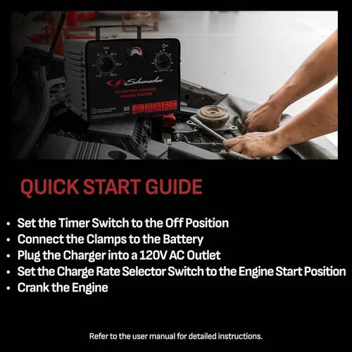 Miniatura 3 de Schumacher Electric Cargador de batería controlado por tiempo de 6 V/12 V y arrancador del motor - Cargador controlado de precisión con temporizador