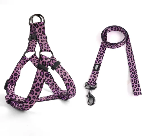 Miniatura 11 de QQPETS Juego de correa de arnés para perro, ajustable, resistente, sin tirones, arnés halter para perros de razas pequeñas, medianas y grandes, clip