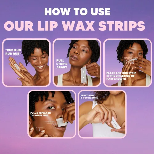 Miniatura 2 de No Mo-Stache Shark Tank - Tiras de cera de labios para depilación, 24 tiras de cera hipoalergénicas para labio superior, barbilla, cejas y cara