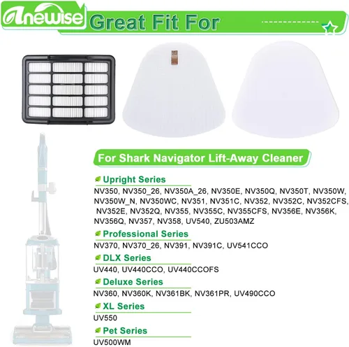 Miniatura 3 de Kit de 2 paquetes Smartide para Shark Navigator Lift-away Nv350 Nv351, Nv352, Nv355, Nv356, Nv357 espuma de pre-filtro y fieltro + 1 filtro absoluto