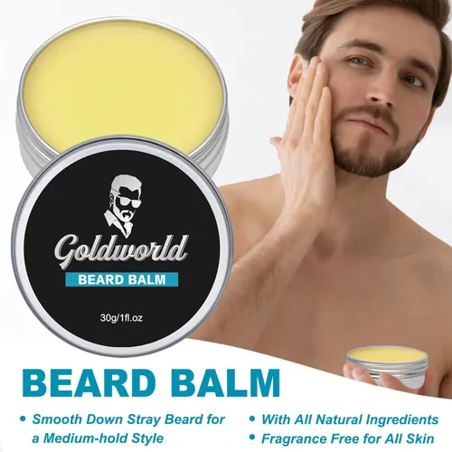 Miniatura 4 de Kit de barba, kit de aseo de barba con lavado/champú, 2 paquetes de aceite de barba, bálsamo de barba, lavado de barba, cepillo, peine, tijera