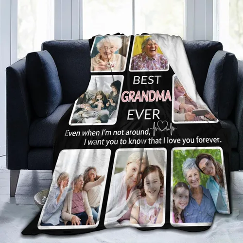 Miniatura 9 de Manta personalizada con collage de fotos, para hermana, amiga, madre, padre, familia, mascotas, parejas, en Navidad, cumpleaños, aniversario, regalo