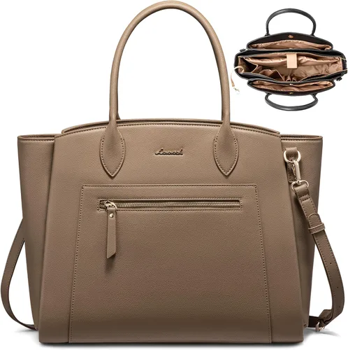 Miniatura 8 de LOVEVOOK Bolsa de mano para laptop para mujer, bolsa de trabajo de gran capacidad de 15.6 pulgadas, con múltiples bolsillos y soporte grande