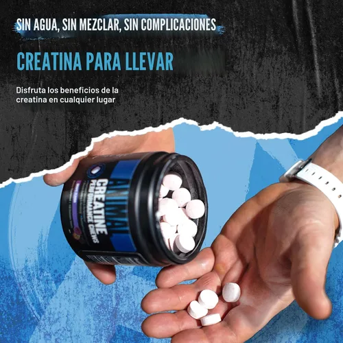 Miniatura 6 de Masticables de creatina Animal - Tabletas de creatina monohidratada mejoradas con AstraGin para mejorar la absorción, sal marina para aumentar