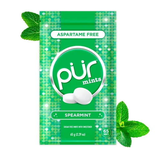 Miniatura 21 de PUR Mentas Mentas para aliento fresco sin aspartame Elaboradas con xilitol Sin azúcar, veganas, sin gluten Sabor natural a menta piperita