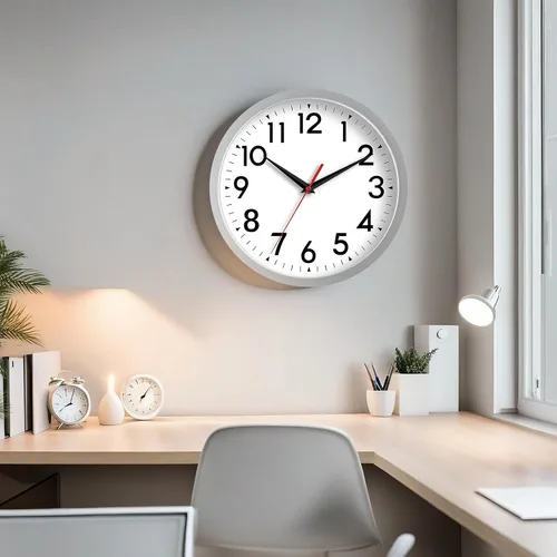 Miniatura 6 de DAXSMY Reloj de pared de 14 pulgadas, funciona con pilas, grande, silencioso, sin tic tac, analógico, decorativo, para sala de estar, oficina