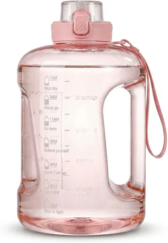 Miniatura 8 de Botella de agua motivacional de 50 onzas y 84 onzas, marca de tiempo, a prueba de fugas y sin BPA. Tapa 2 en 1 con pajilla, Tritan de grado