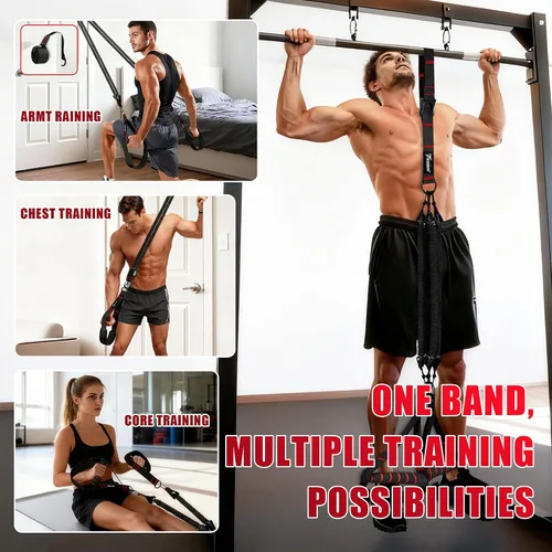 Miniatura 4 de Pull Up Assistance Bands, Heavy Duty Resistance Bands with Handles, Exercise Band with Door Anchor, Adjustable Workout Band Set for Pull Up Bar