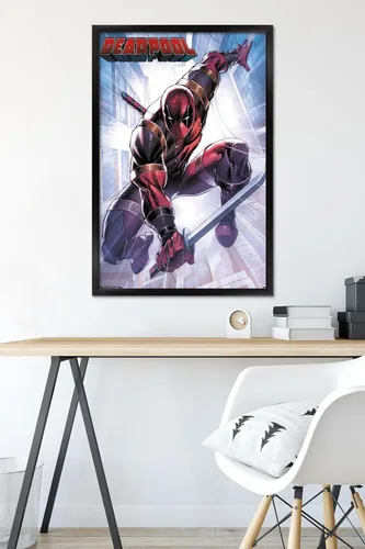 Miniatura 6 de Trends International Marvel Comics Deadpool - Póster de pared de ataque, 22.375 x 34 pulgadas, versión enmarcada en negro Versión con marco negro