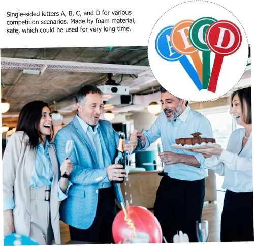 Miniatura 2 de NUOBESTY 4 unids Respuesta paleta de borrado en seco marcador de espuma marcador de votación ABCD tablero de paletas individuales borrables tablas