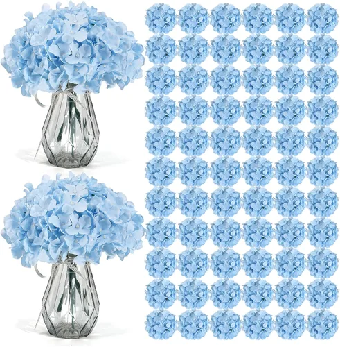 Miniatura 15 de Auihiay 26 piezas de flores hortensias artificiales de seda con tallo para decoración del hogar, bodas, fiesta.