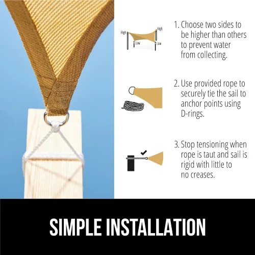 Miniatura 6 de GORILLA GRIP Toldo rectangular resistente con protección UV, resistente a la decoloración, desgarros y al óxido, bordes curvos que bloquean la luz
