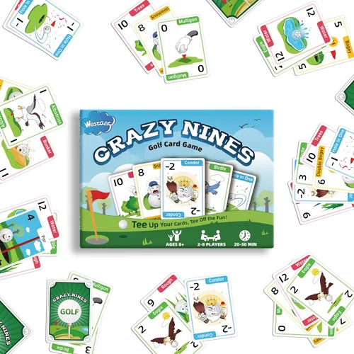 Miniatura 9 de Westant Crazy Nines - Juego de cartas de golf - Juegos de cartas divertidos para familiares, niños de 8 a 12 años y adultos, los juegos familiares