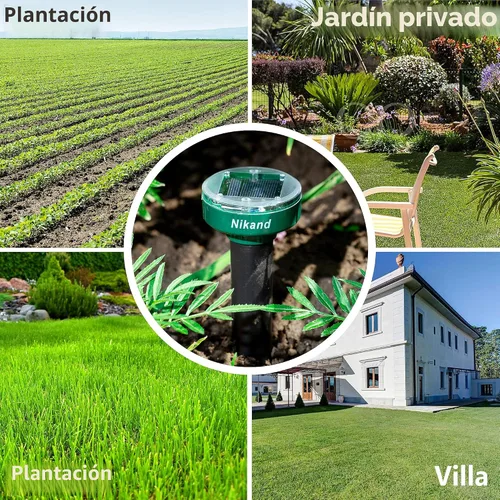 Miniatura 4 de Repelente de gotas ultrasónico alimentado por energía solar - Estacas repelentes de topos al aire libre seguras para mascotas - Repelente