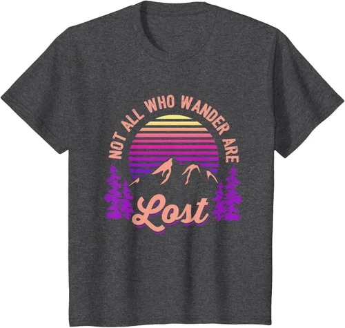 Miniatura 27 de Not All Who Wander Are Lost Vintage Mountains - Camiseta de senderismo, Negro, S