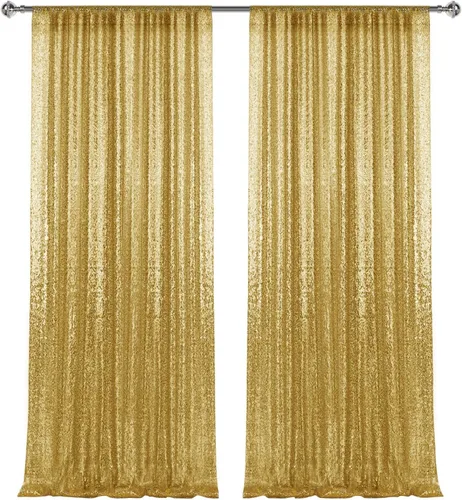 Miniatura 32 de 2 paneles de cortinas de fondo de lentejuelas verdes de 8 pies, cortinas de fondo de fotografía con purpurina para decoración de Navidad, boda